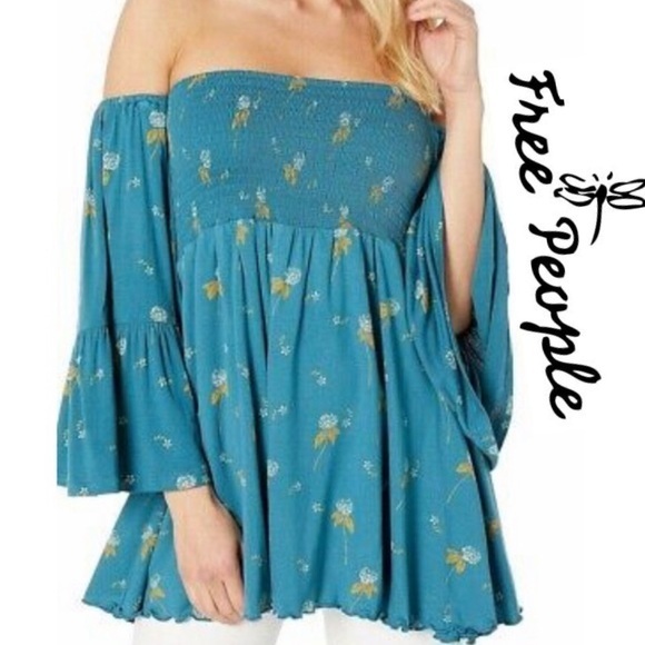NEW Free People Lana Off Shoulder Tunic Top Size Small - Picture 1 of 5